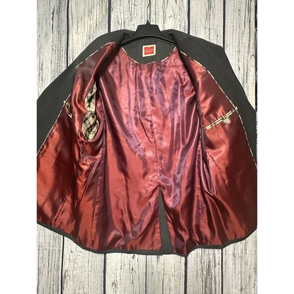 Oxford Republic Mens 46R Blazer Gray Two Button Single Breast Pinstripe Lined - Picture 6 of 7